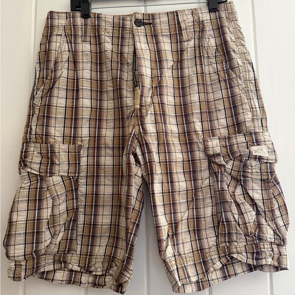 Levi's Brown Plaid Cargo Shorts